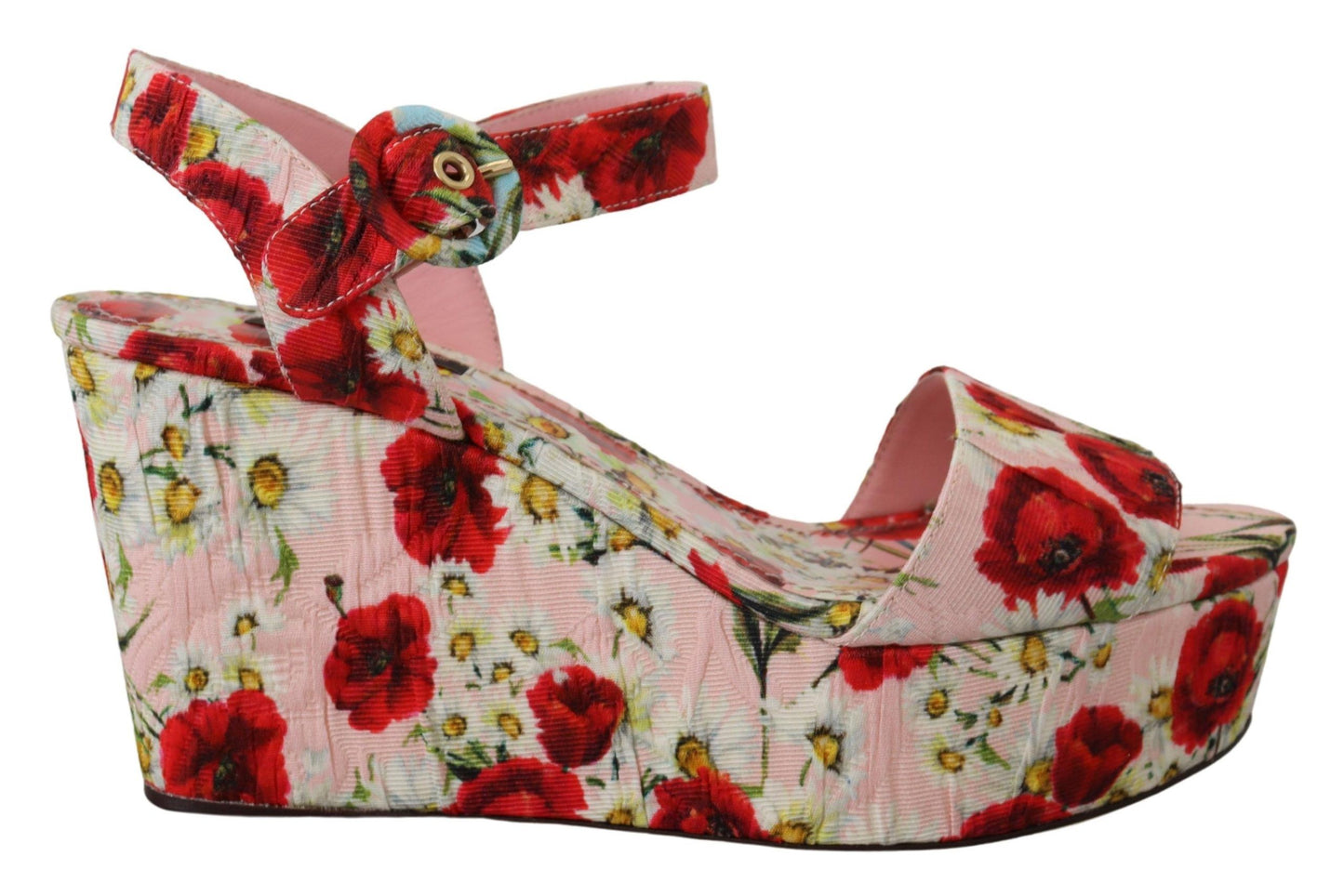 Multicolor Floral Brocade Keil Sandalen Schuhe