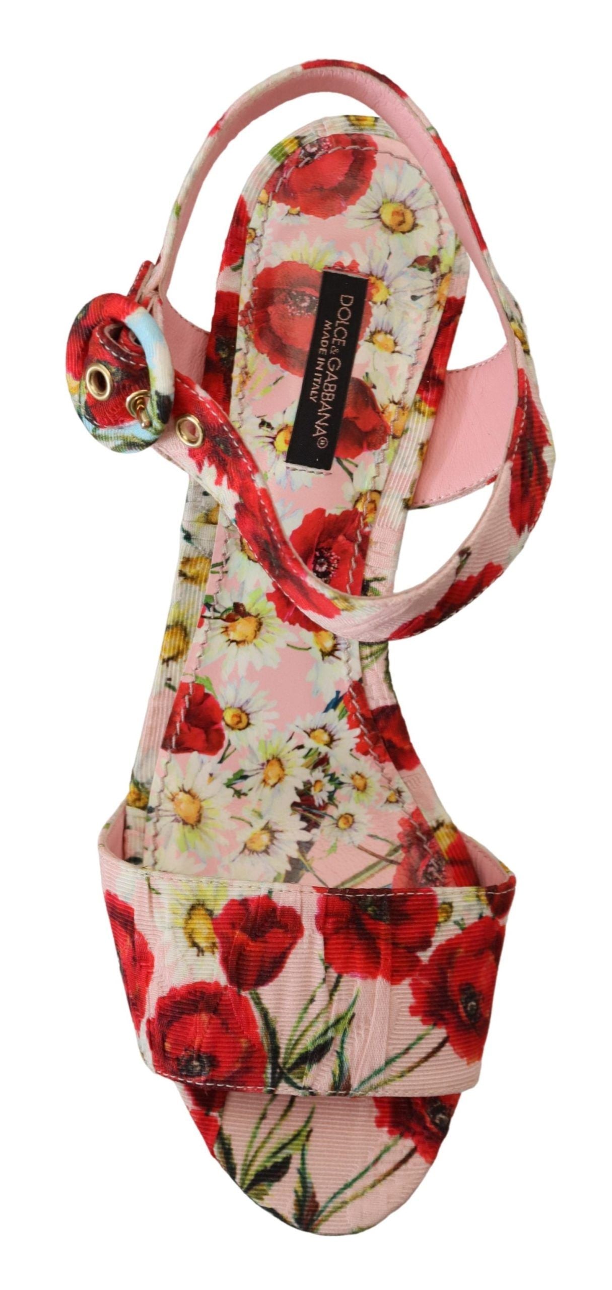 Multicolor Floral Brocade Keil Sandalen Schuhe