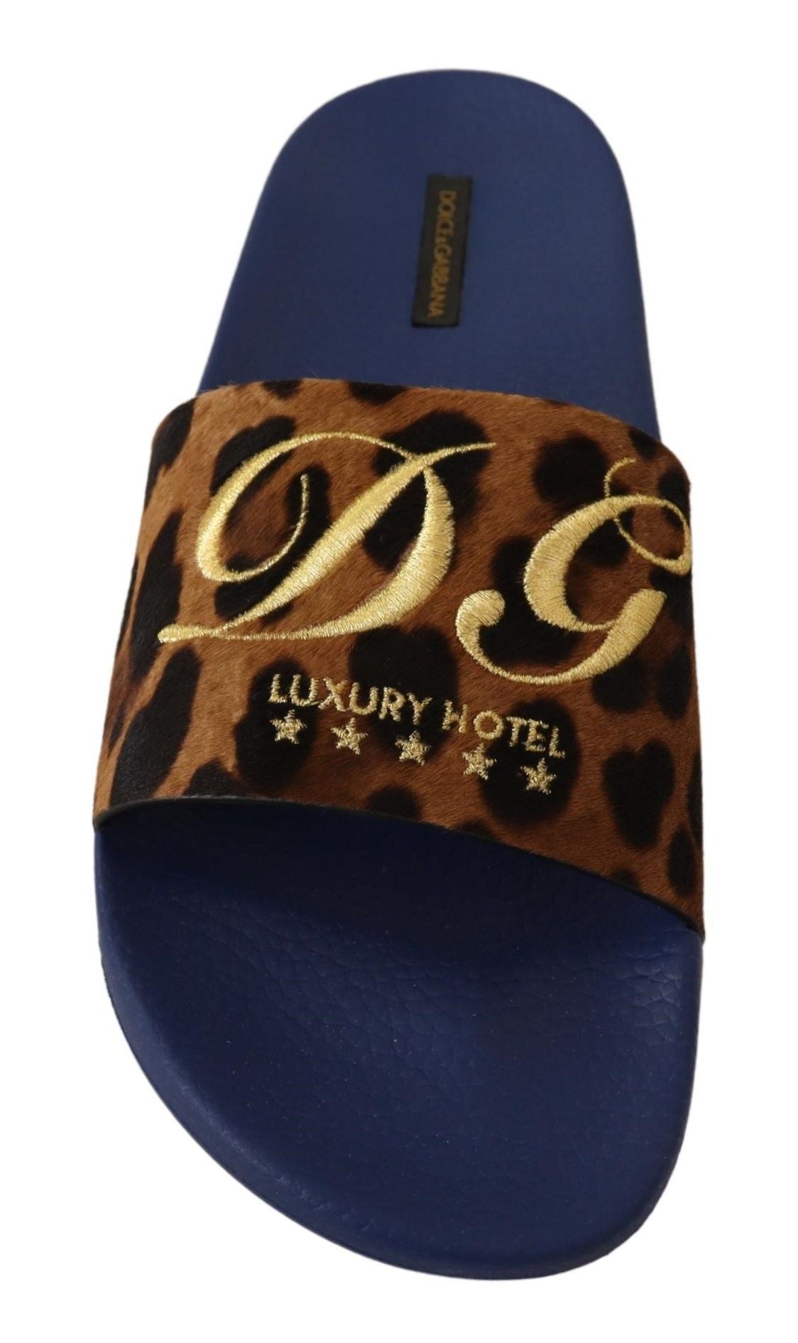 Blau Braun Leopard Logo Gummi Pantoffeln Schuhe