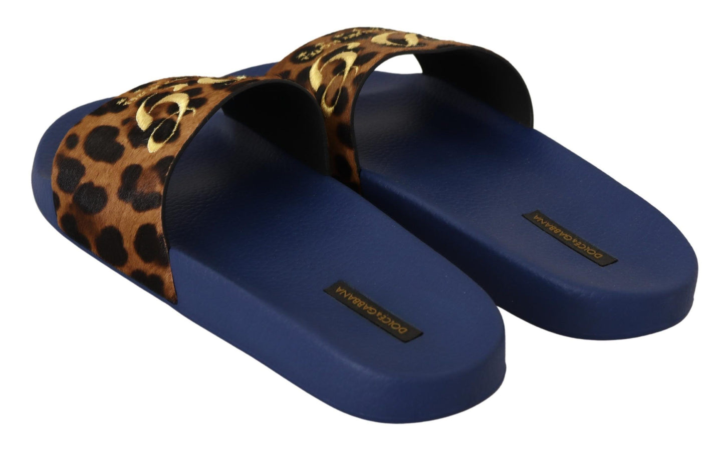 Blau Braun Leopard Logo Gummi Pantoffeln Schuhe