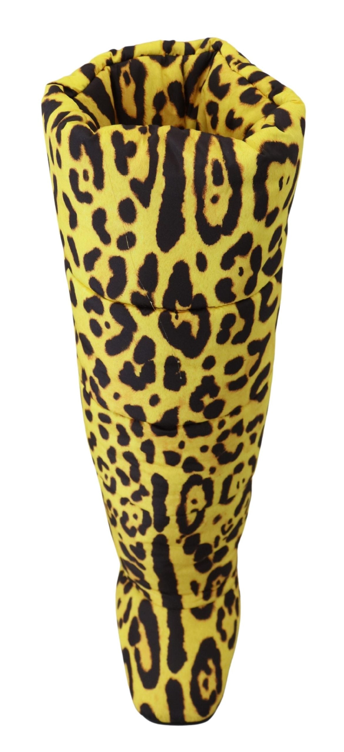 Gelbe Leopardenmuster gesteppte Stiefel Schuhe
