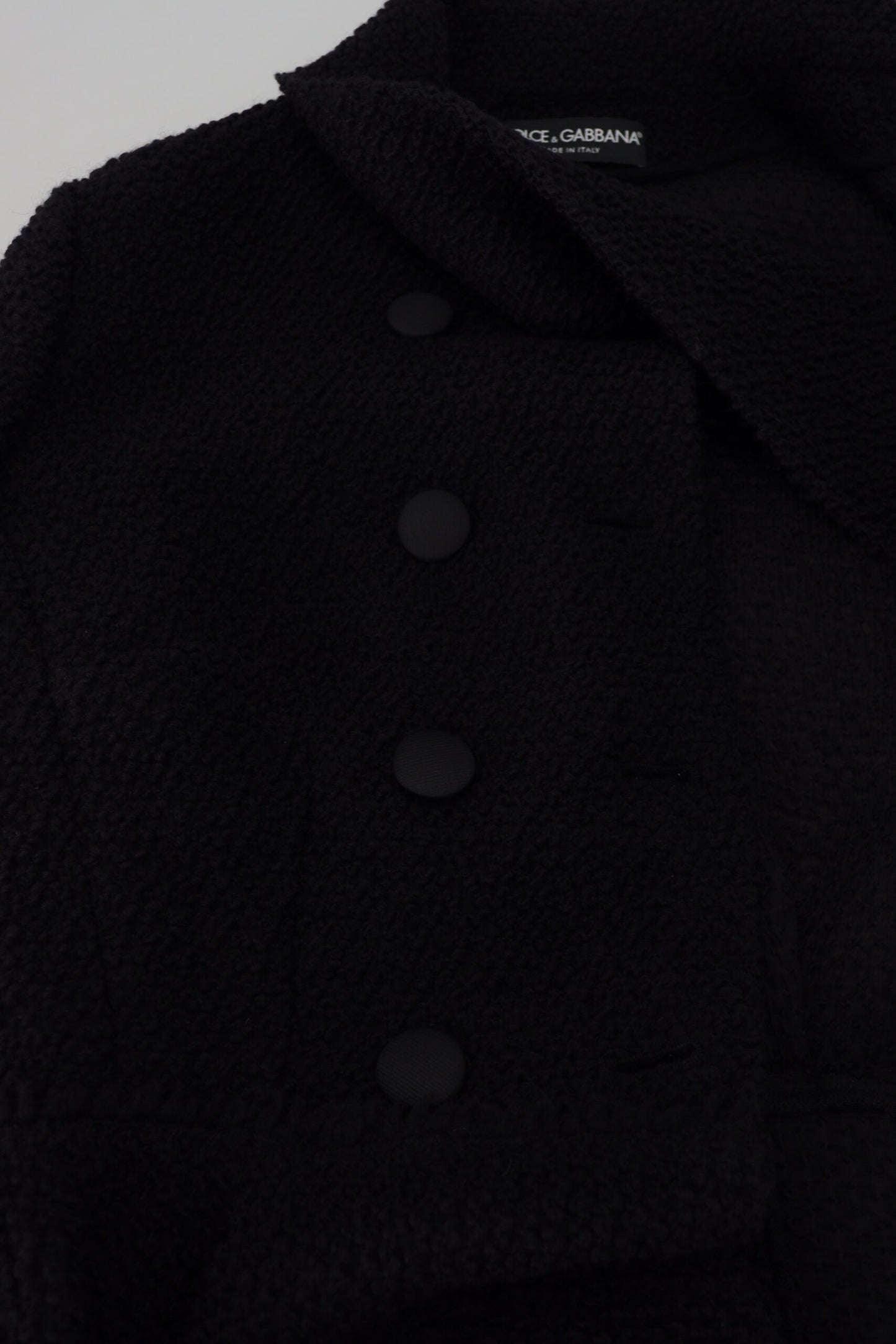 Schwarzer Woll-Strick-Blazer Frauen Mantel Jacke