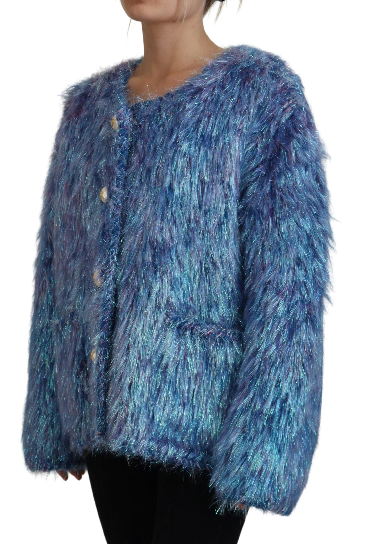 Multicolor Polyester Fransen Mantel Jacke