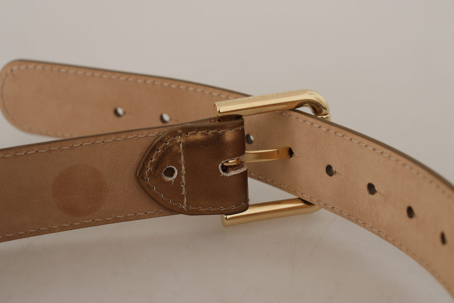 Bronze Leder Gold Logo graviert Gürtelschnalle