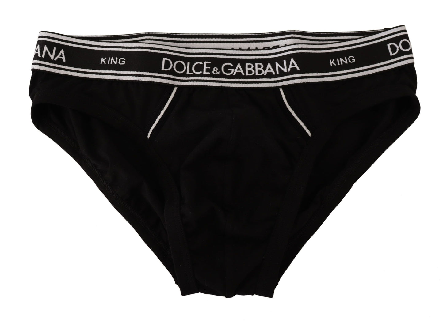 Schwarz gestreifte Baumwoll-Stretch-Midi-Slip-Unterwäsche