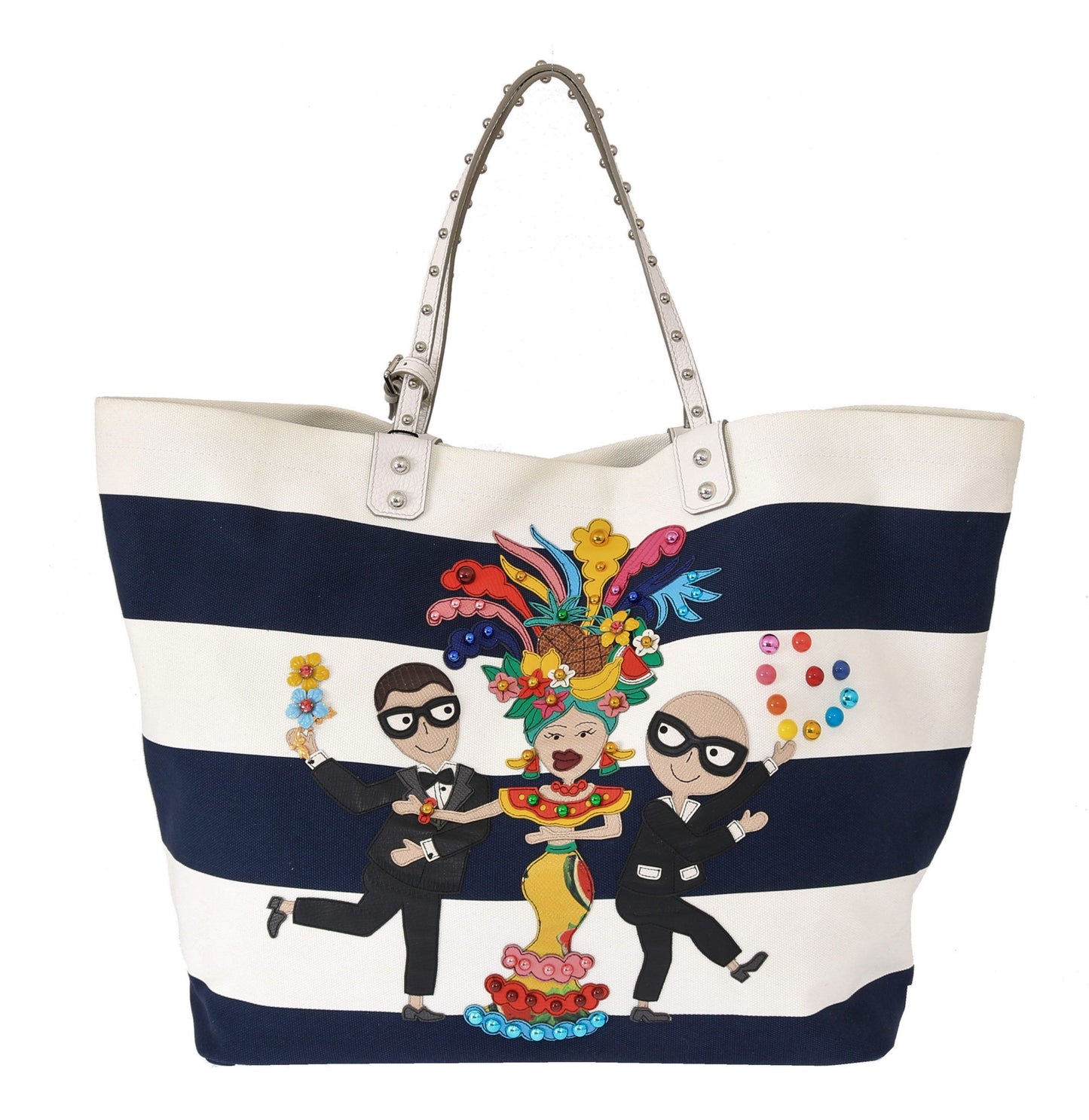 Blauer Canvas #dgfamily Einkaufstasche BEATRICE