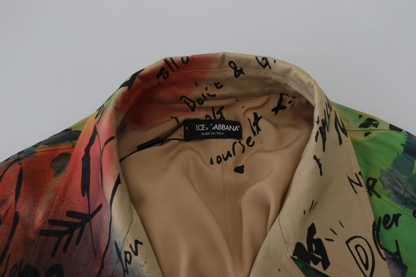 Multicolor Baumwoll-Stretch-Cropped-Mantel Jacke