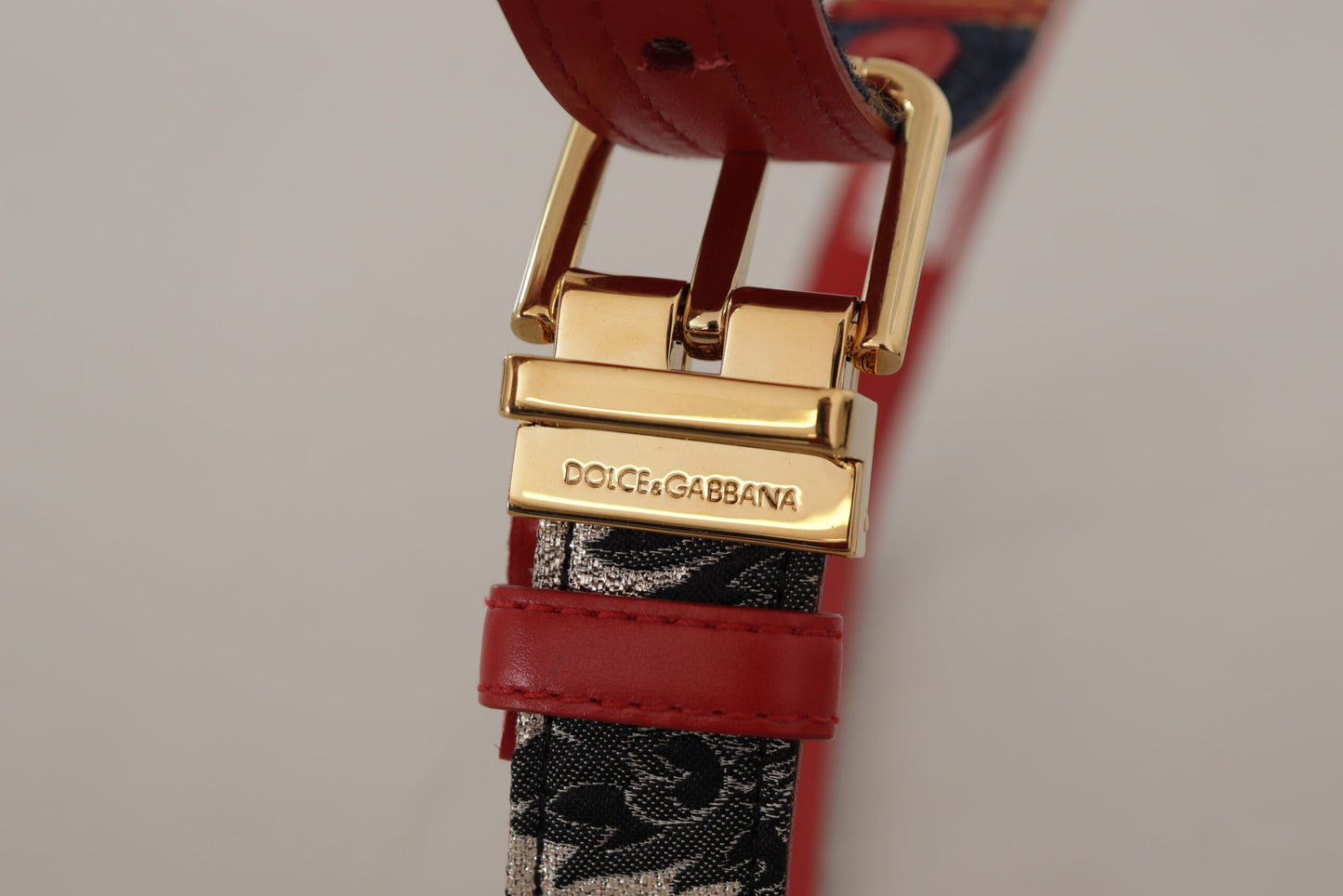 Multicolor Majolika Patchwork Gürtel mit goldener Metallschnalle