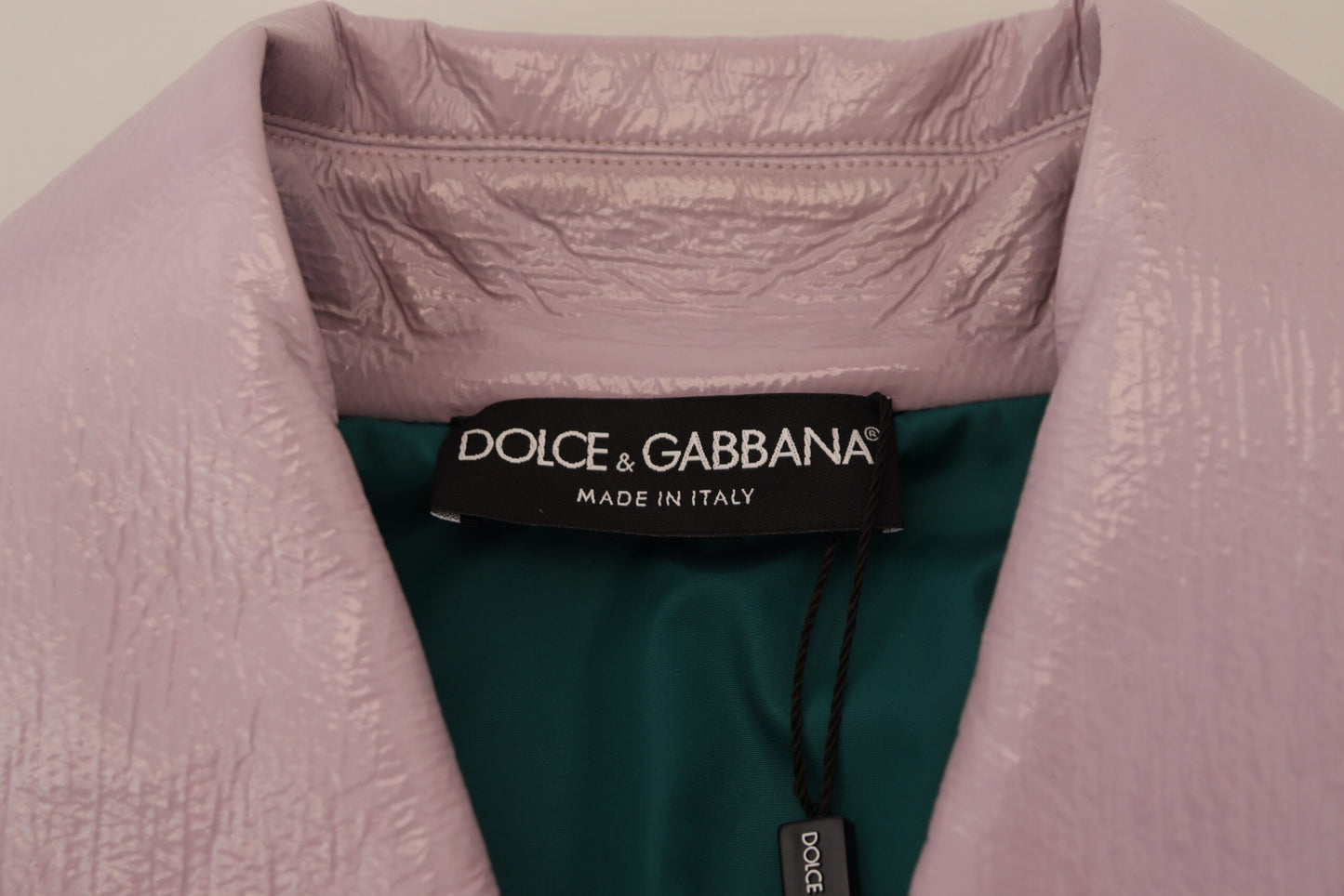 Lila Baumwolle Button Down Cropped Jacket