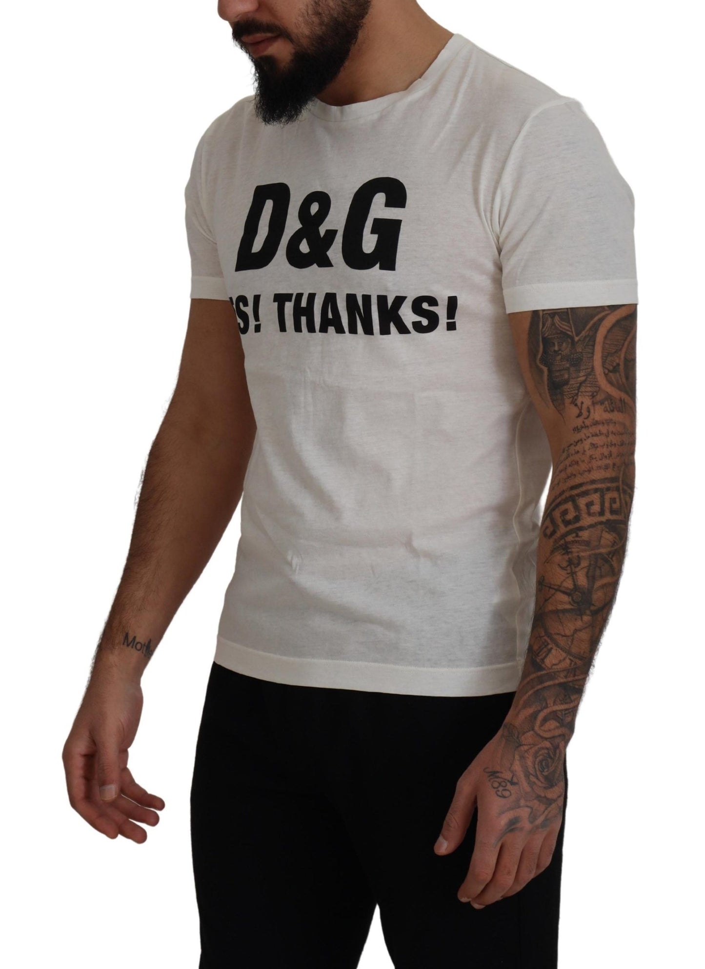 Weiß D&G JA! DANKE! Tee Baumwoll-T-Shirt