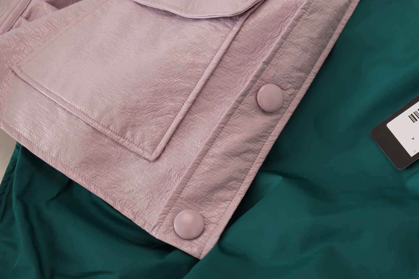 Lila Baumwolle Button Down Cropped Jacket