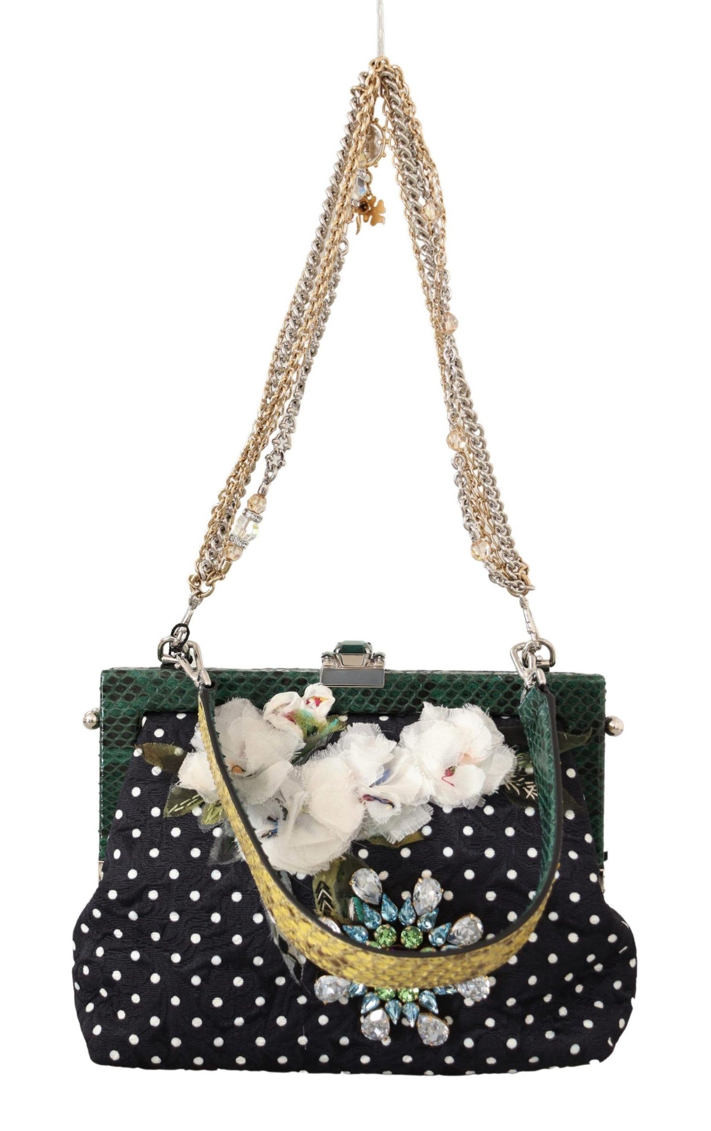 Schwarz Floral Kristall Schulter Borse VANDA Geldbörse