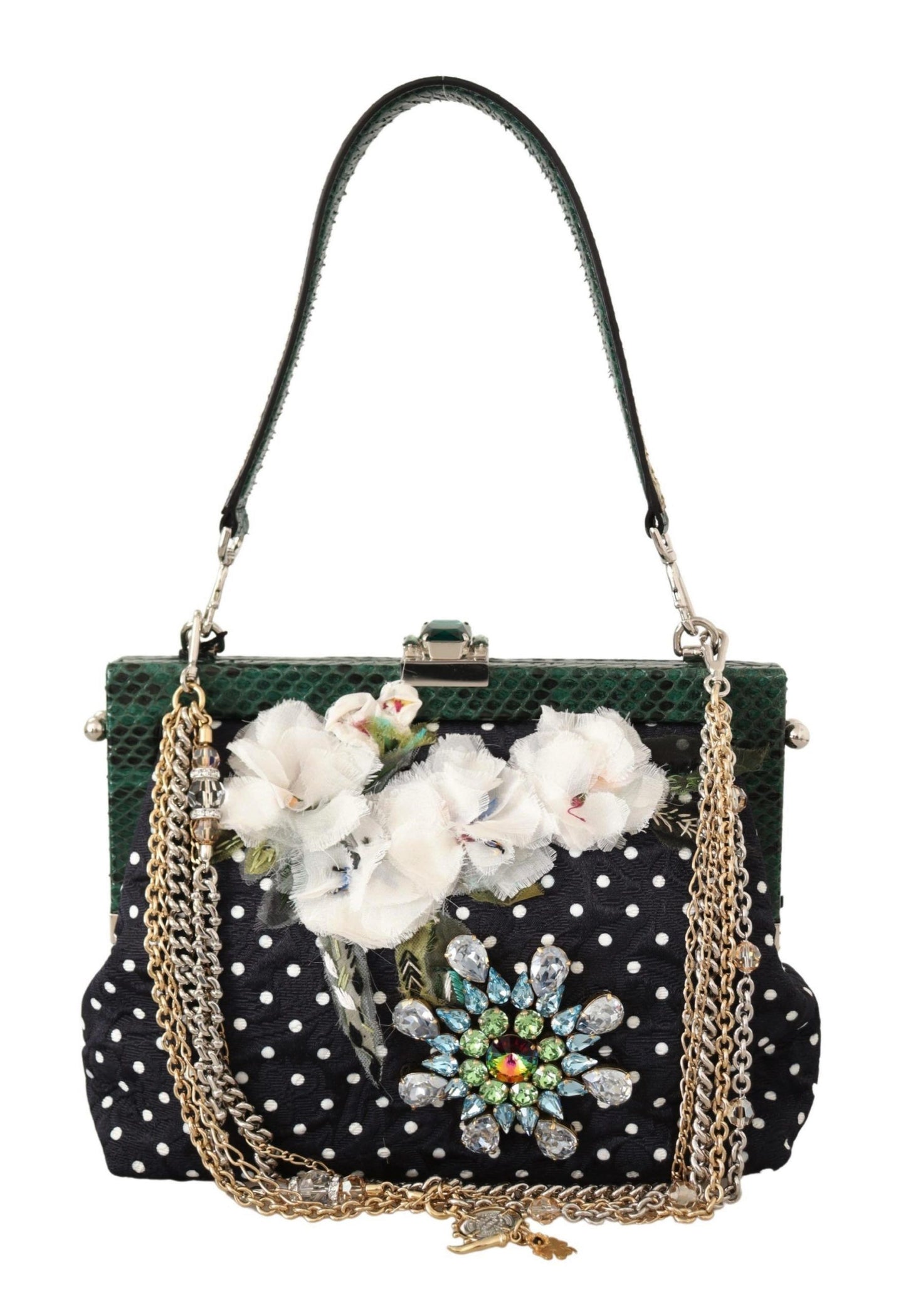 Schwarz Floral Kristall Schulter Borse VANDA Geldbörse