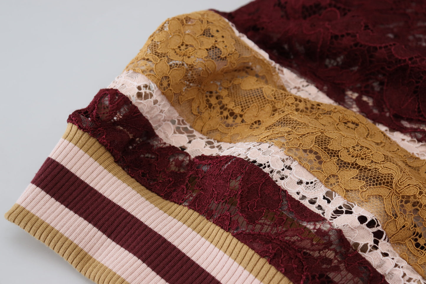 Multicolor Spitze Pullover mit V-Ausschnitt