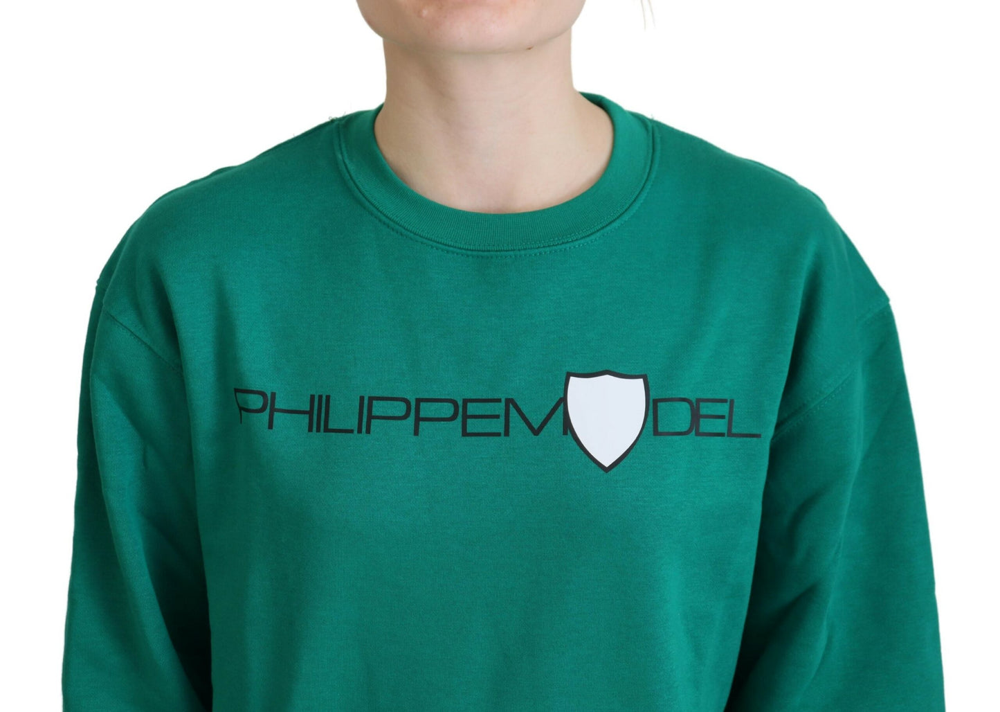 Grün bedruckter Langarmpullover Pullover