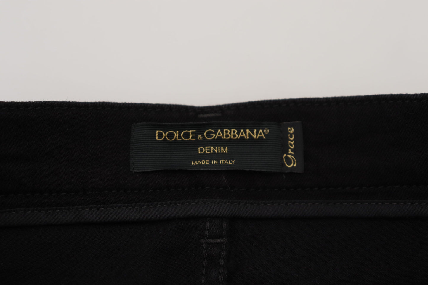 Schwarze Slim Fit Denim-Jeans aus Baumwolle mit Pailletten