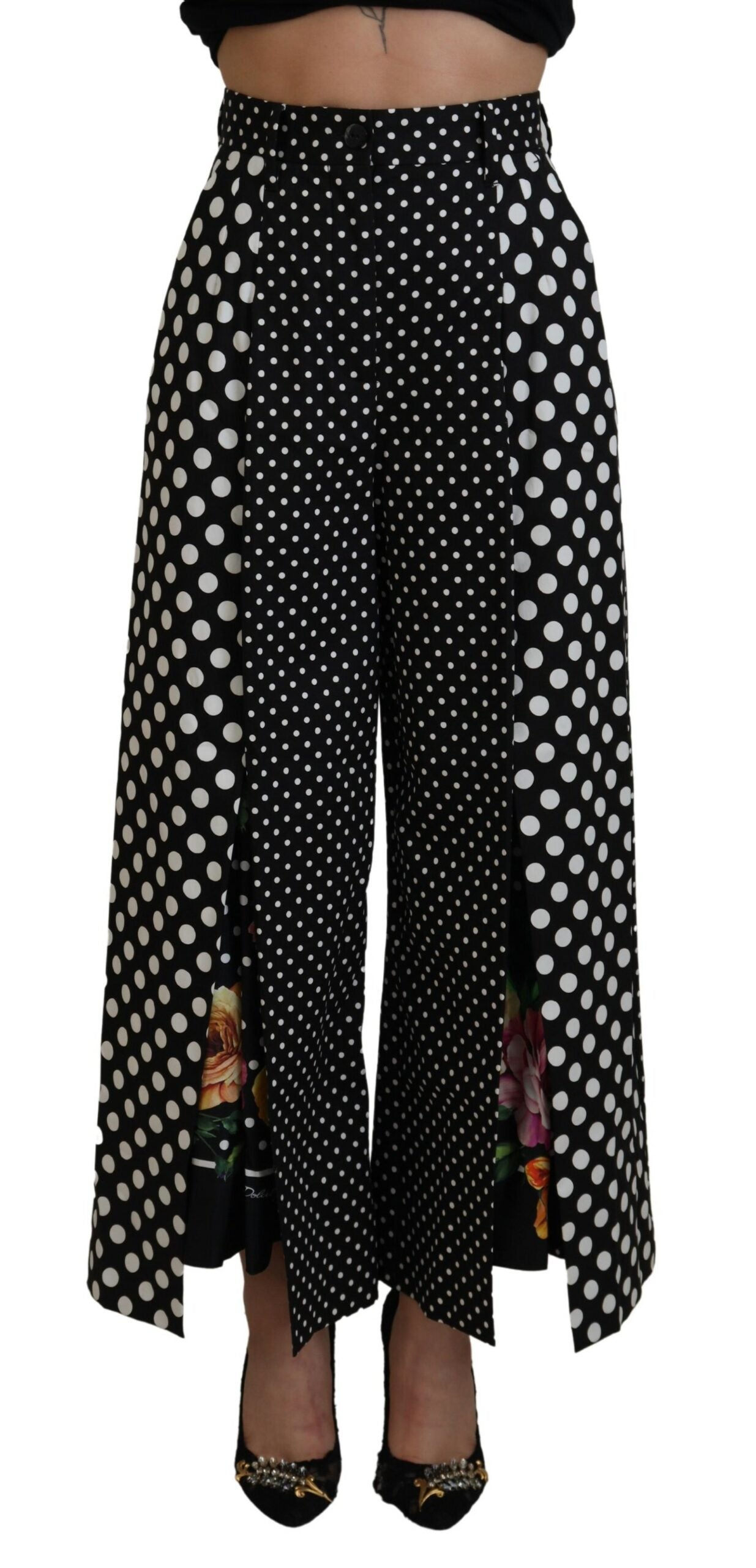 Multicolor Polka Dots Hose mit hoher Taille