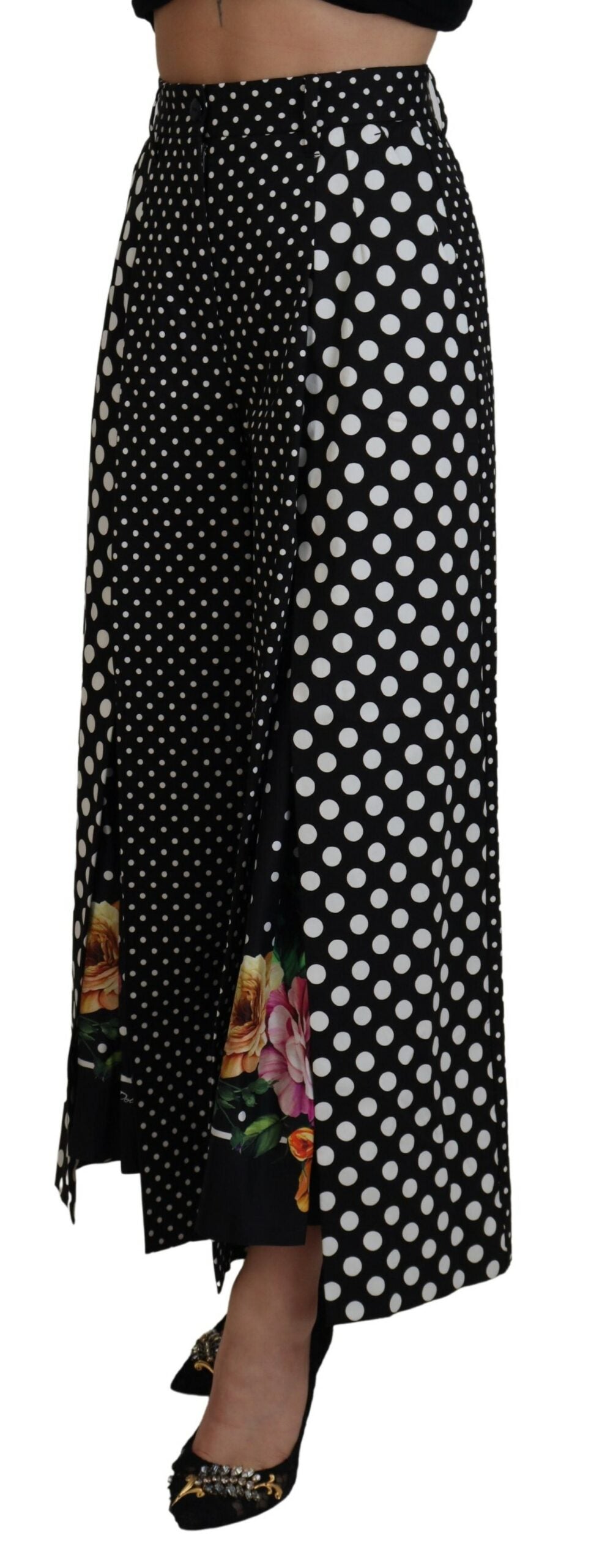 Multicolor Polka Dots Hose mit hoher Taille