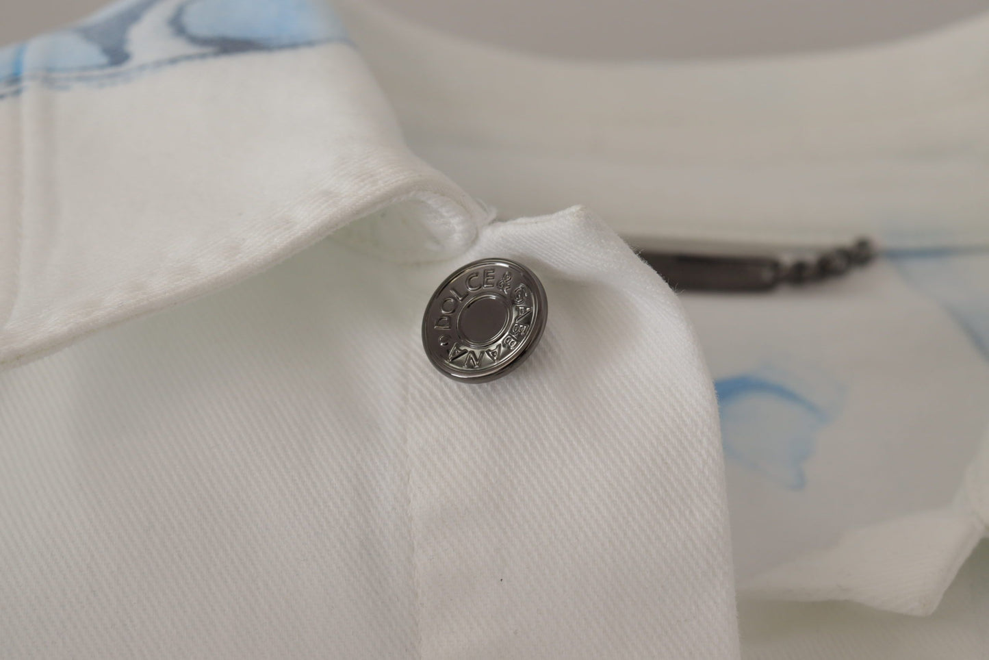 Weiße Denim-Jacke mit Logo-Stickerei aus Baumwolle