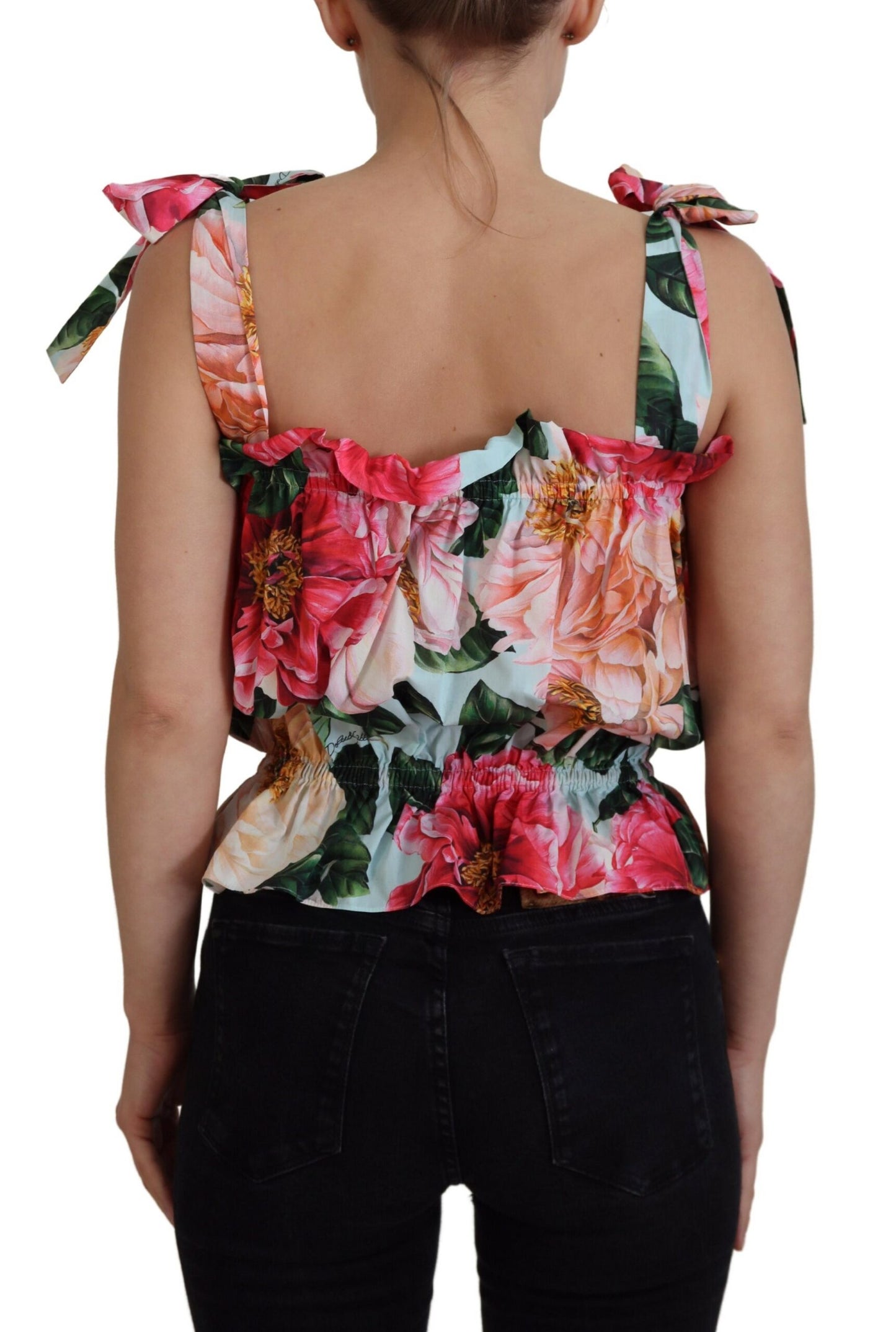 Mehrfarbiges ärmelloses Tank-Top mit Blumendruck