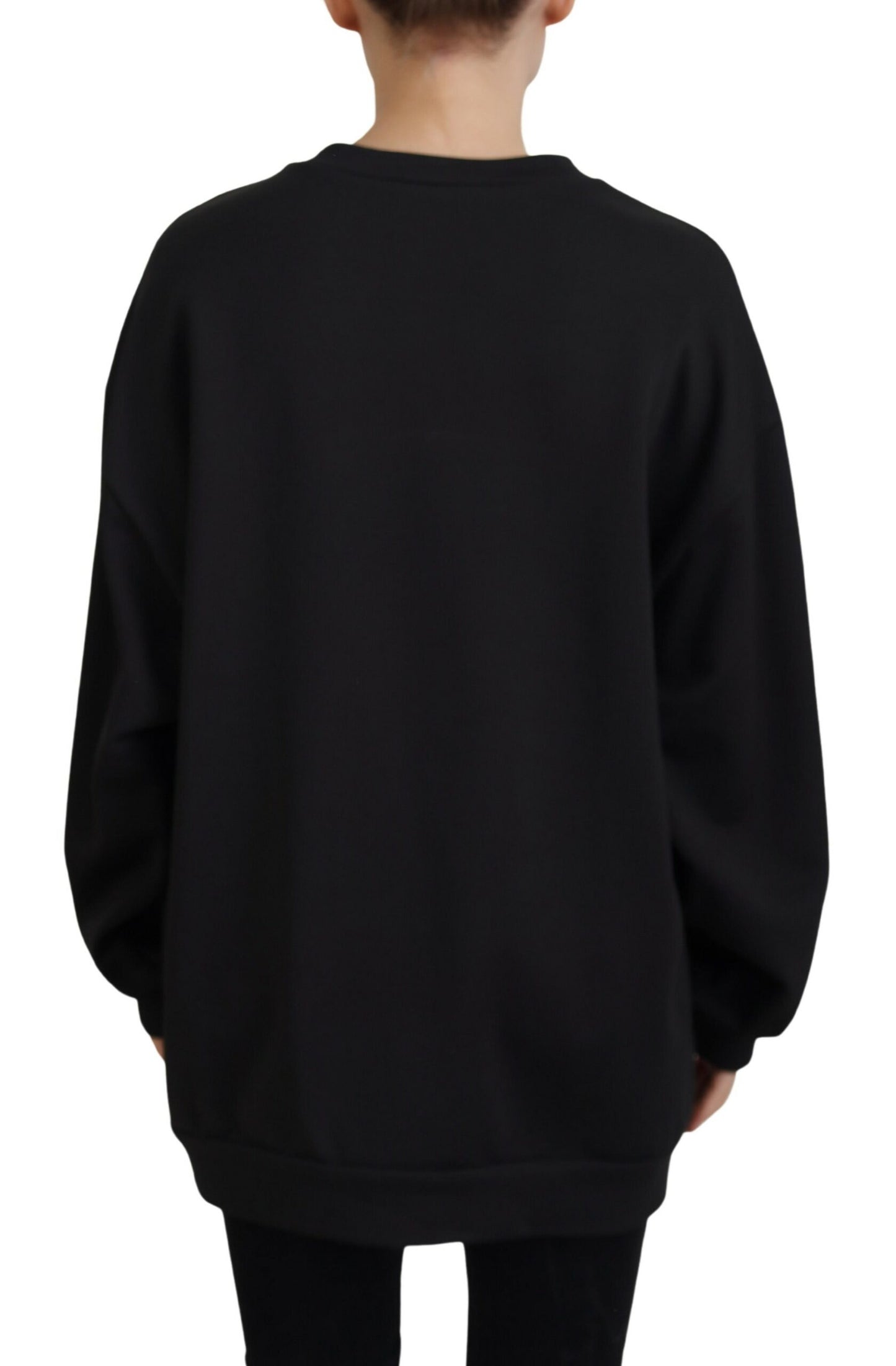 Schwarzer 90's Fashion Baumwollpullover