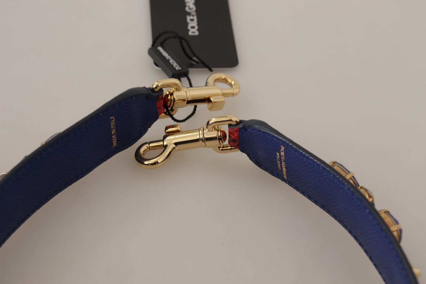 Rote exotische Ledertasche mit Kristallen Schulterriemen