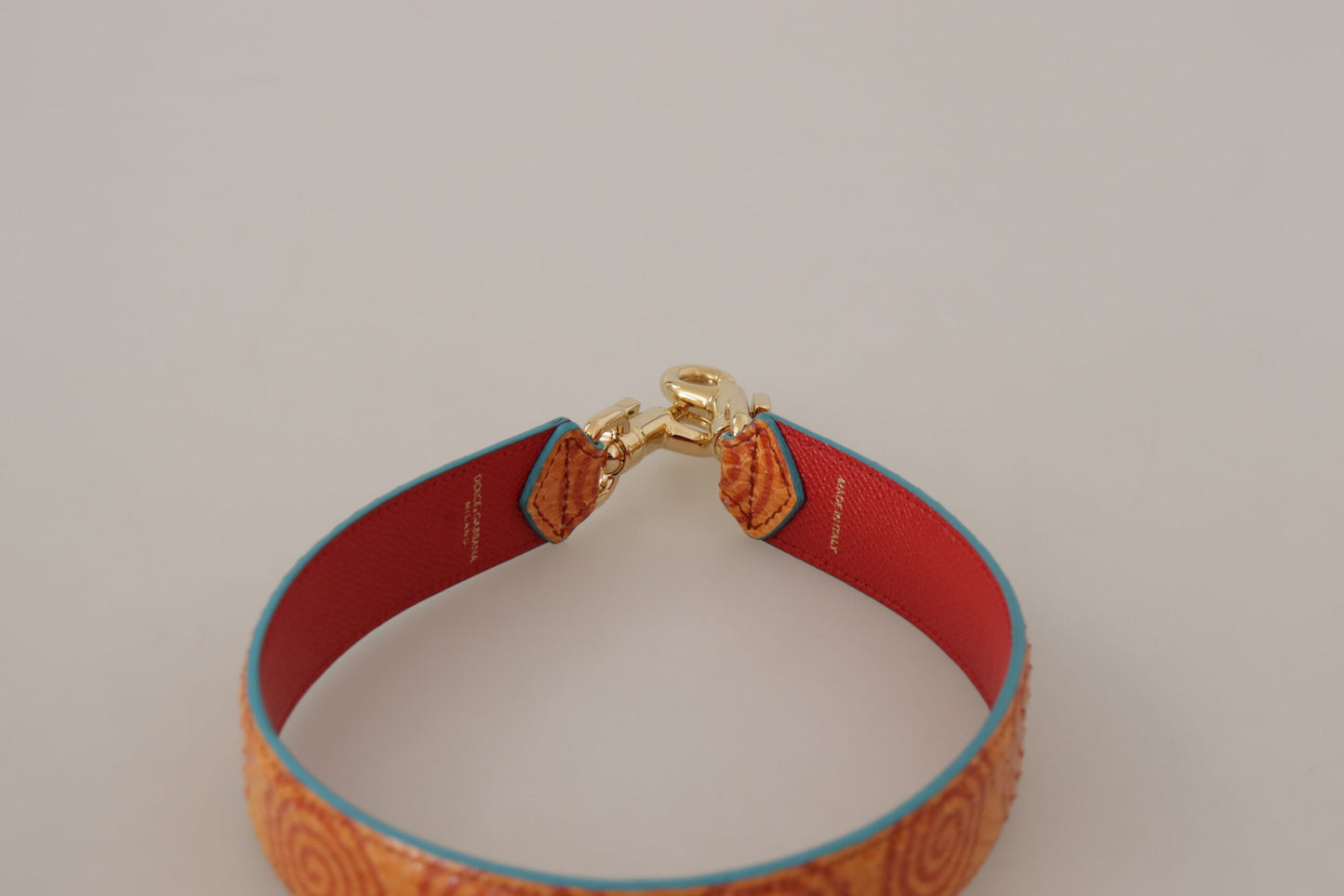 Orange Leder Swirl Print Tasche Schulterriemen