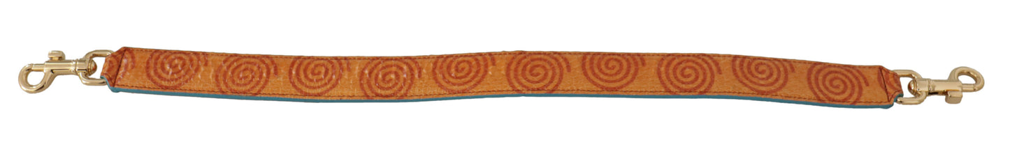 Orange Leder Swirl Print Tasche Schulterriemen