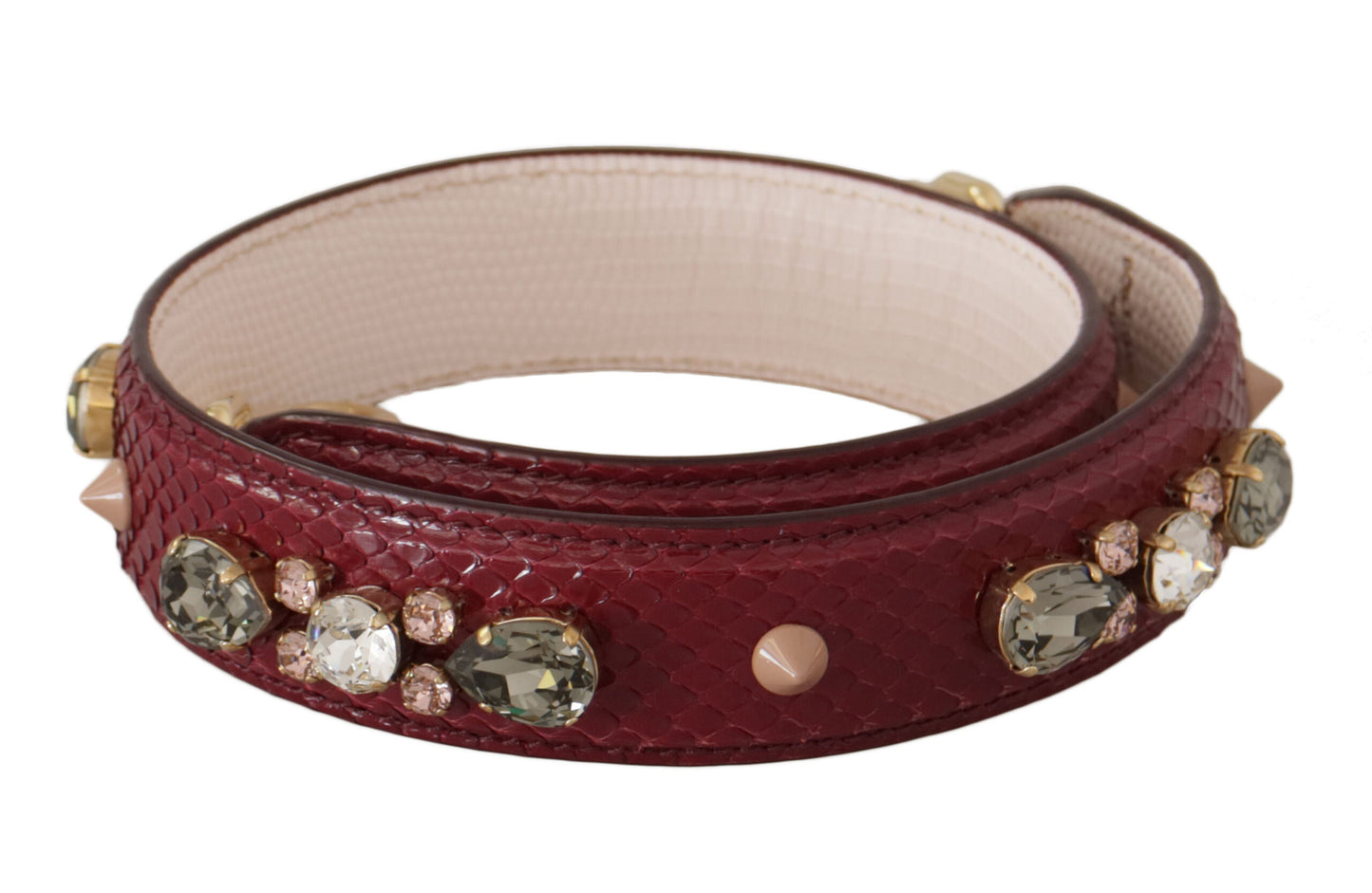 Bordeaux Leder Crystals Tasche Schulterriemen