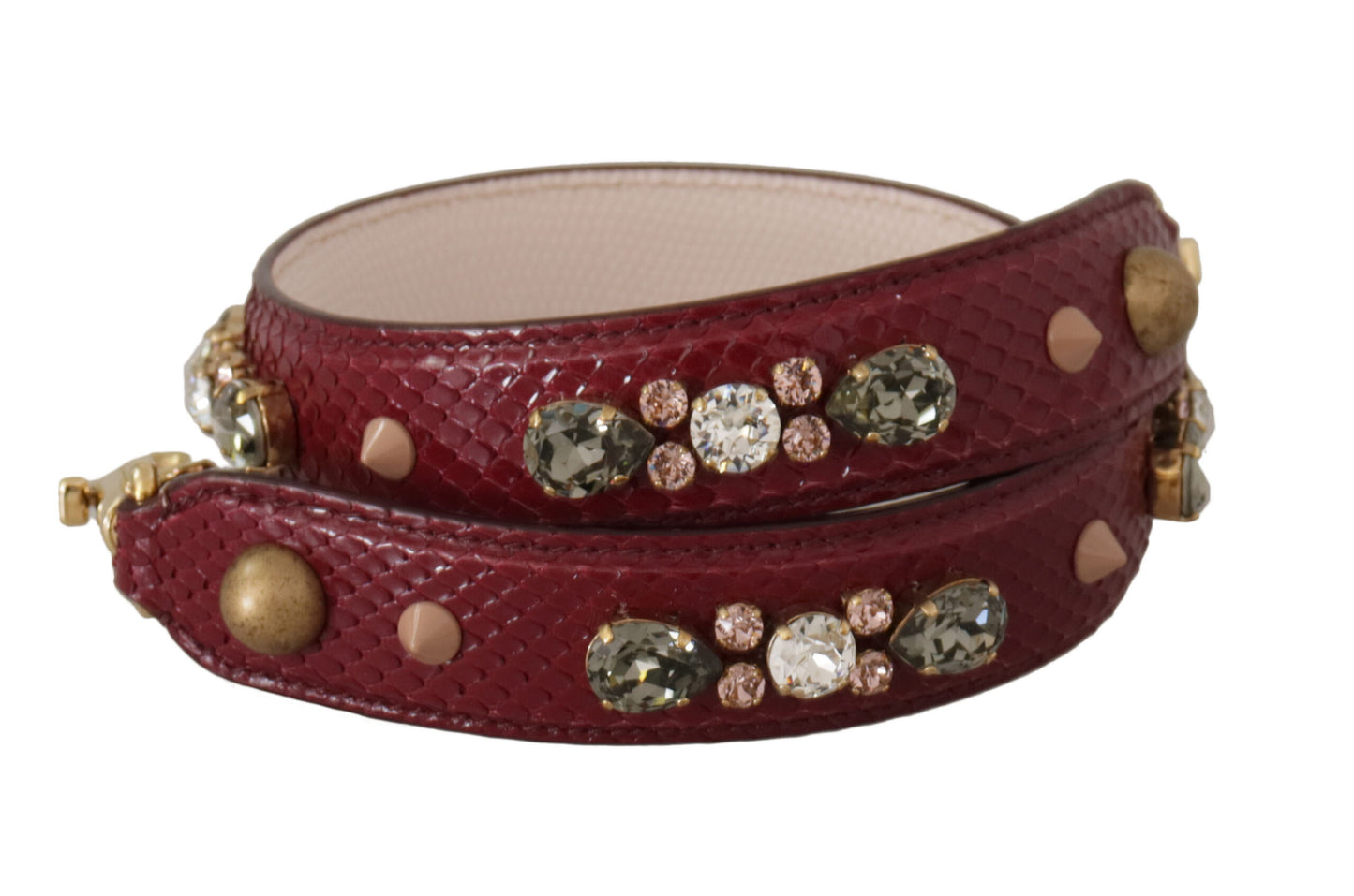 Bordeaux Leder Crystals Tasche Schulterriemen