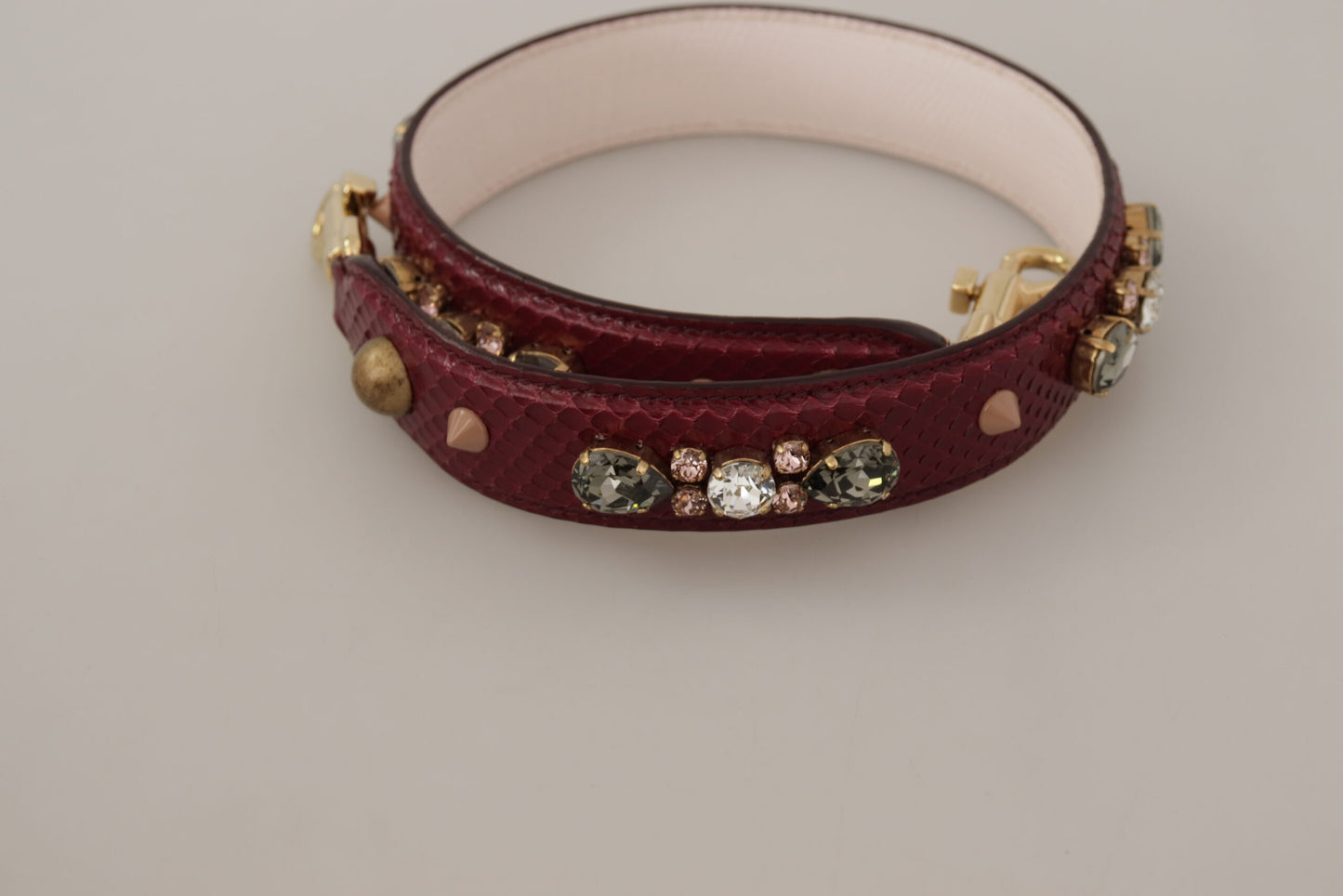 Bordeaux Leder Crystals Tasche Schulterriemen