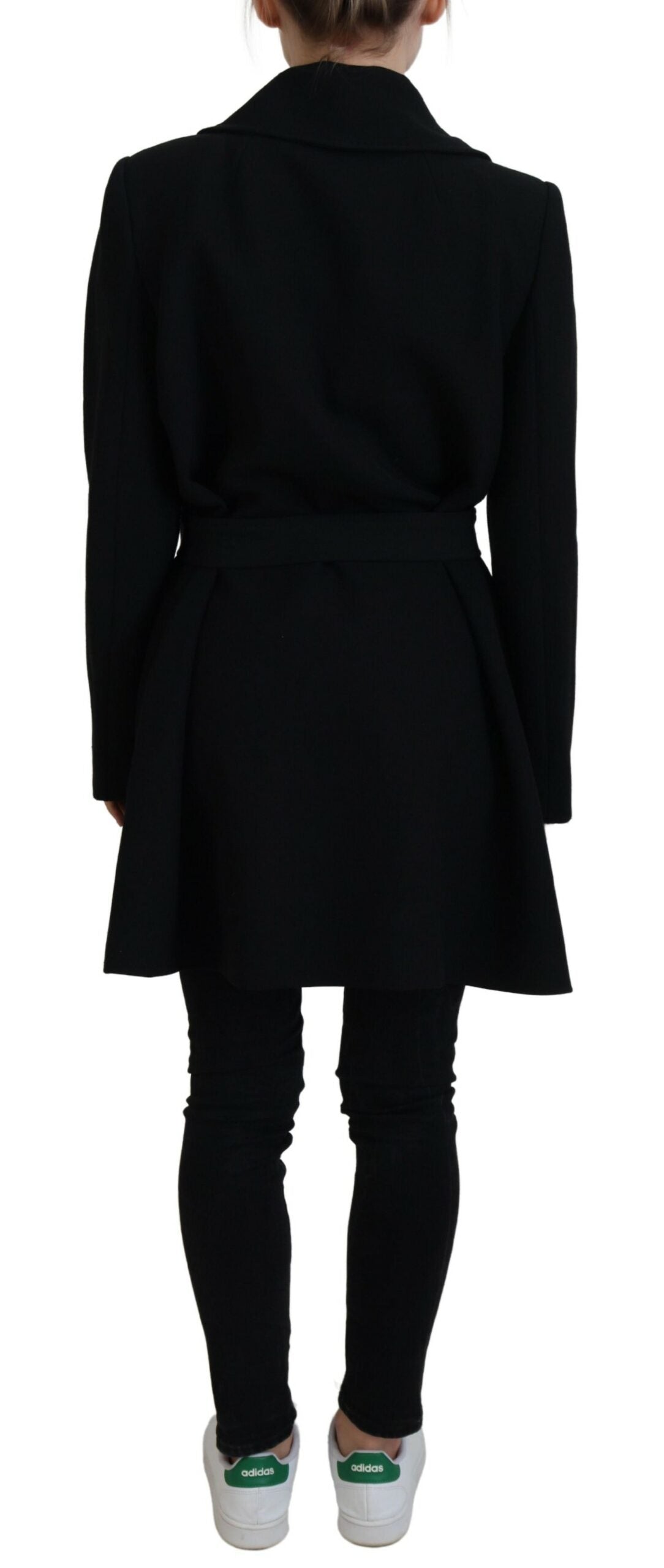 Schwarze Polyester-Blazerjacke mit zwei Brüsten