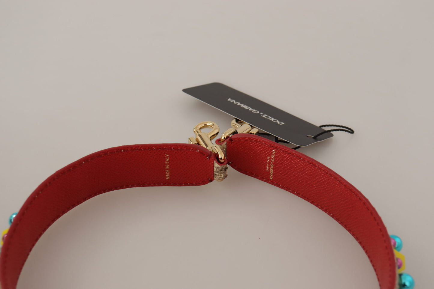 Beige Pythonleder mit Kristallen Schulterriemen