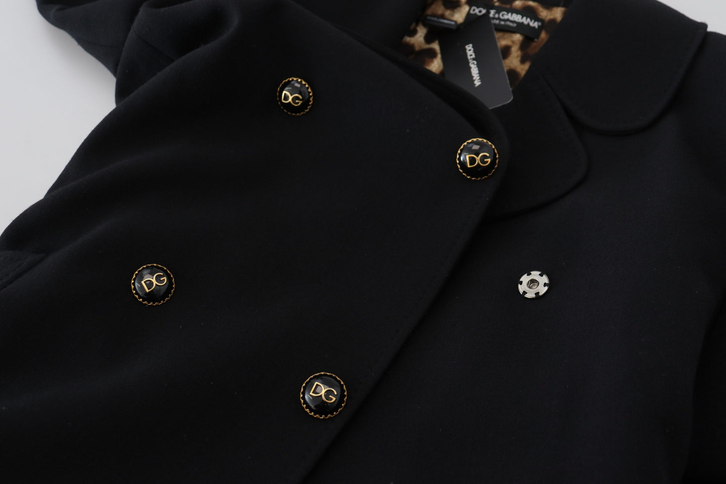 Schwarze Polyester-Blazerjacke mit zwei Brüsten