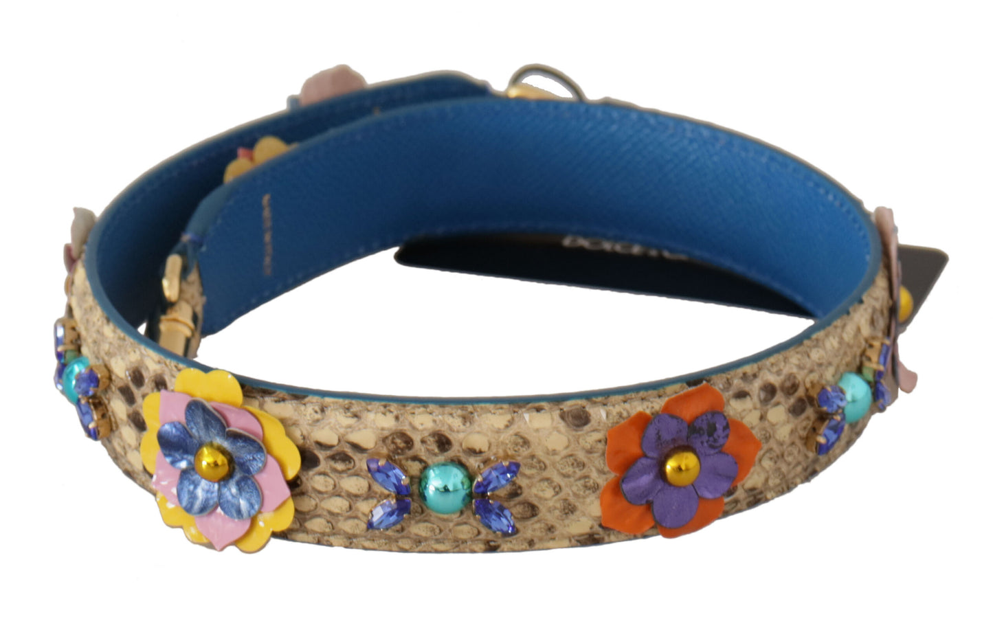 Beige Exotic Leather Crystals Schulterriemen (Kopie)