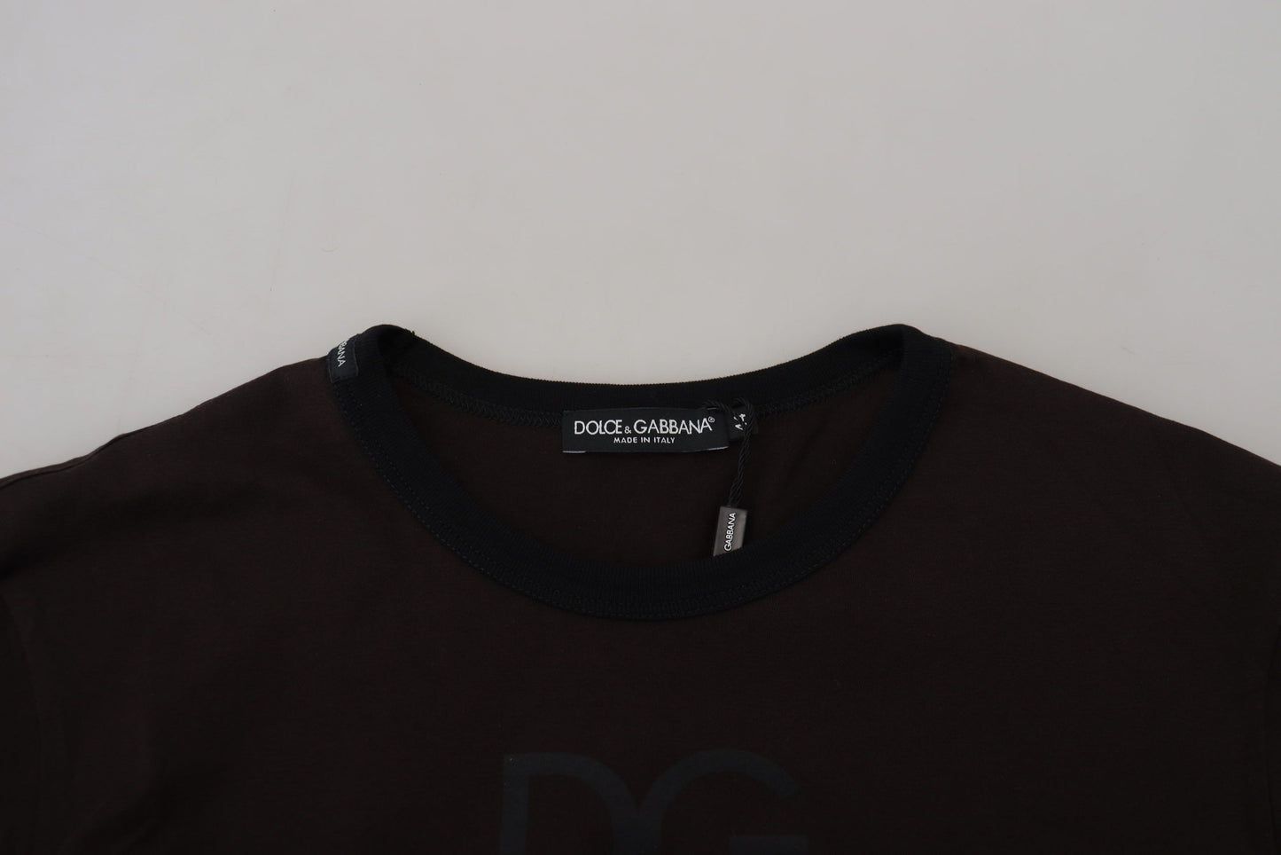 Brauner Pullover mit schmalem Rundhalsausschnitt aus Baumwolle