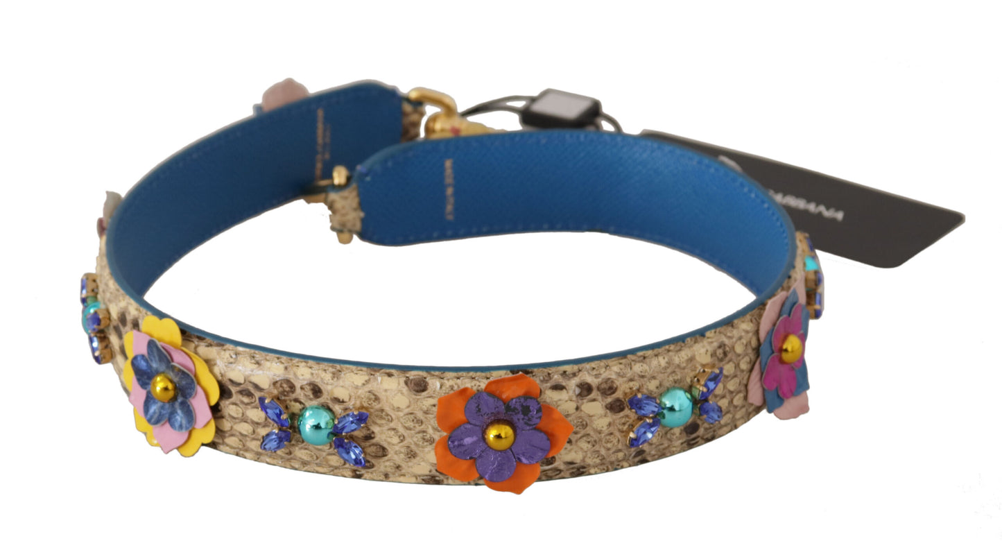 Beige Exotic Leather Crystals Schulterriemen (Kopie)