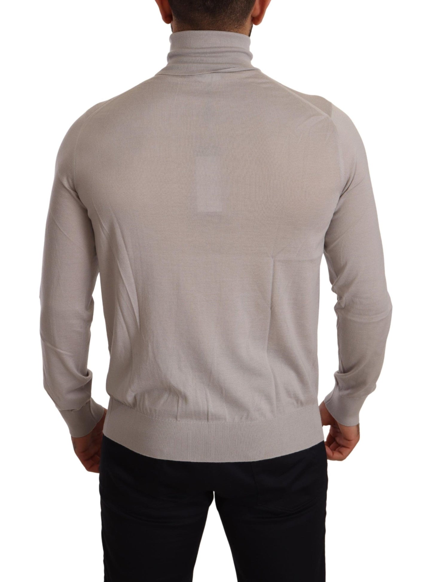 Grauer Kaschmir-Rollkragenpullover