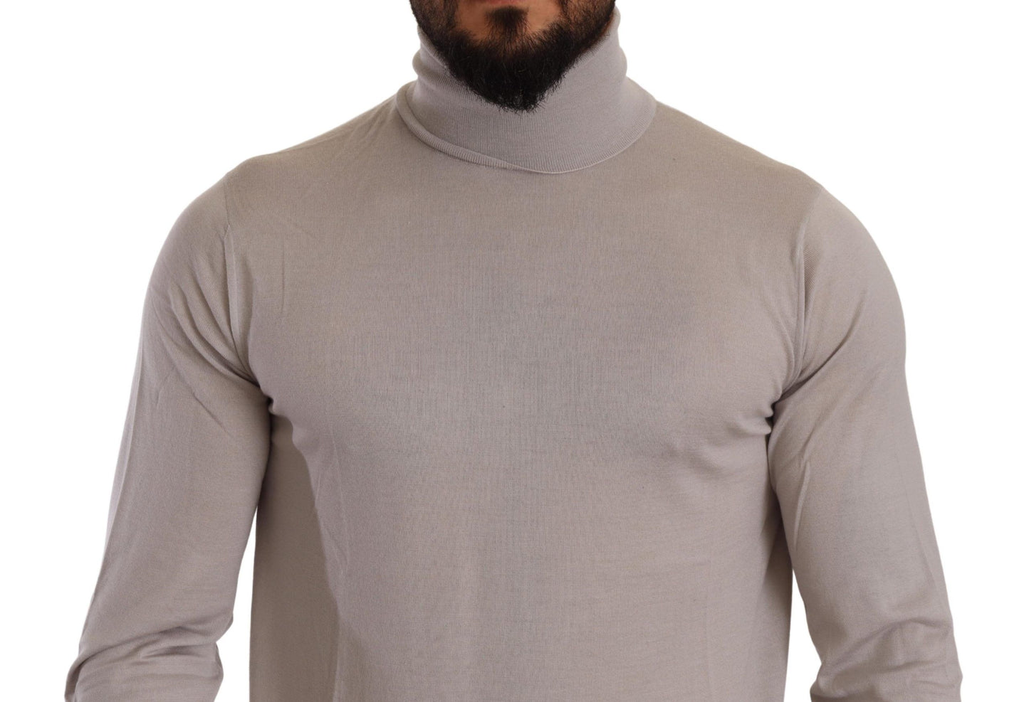 Grauer Kaschmir-Rollkragenpullover