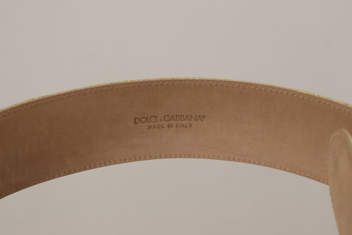 Rosa breiter Jacquard-Gürtel mit DG-Logo und goldener Logo-Schnalle