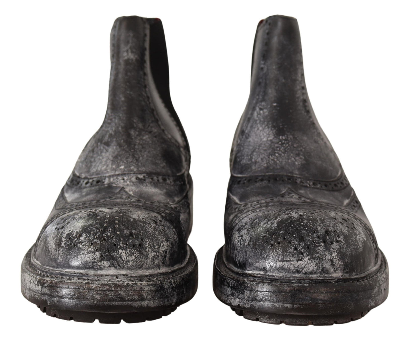 Graue Lederstiefel für Herren