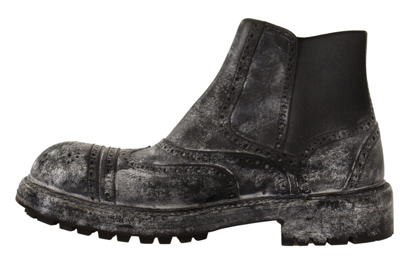 Graue Lederstiefel für Herren