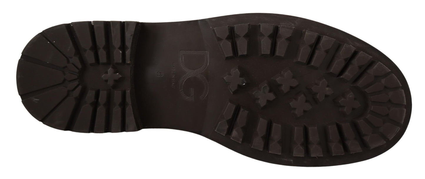 Graue Lederstiefel für Herren