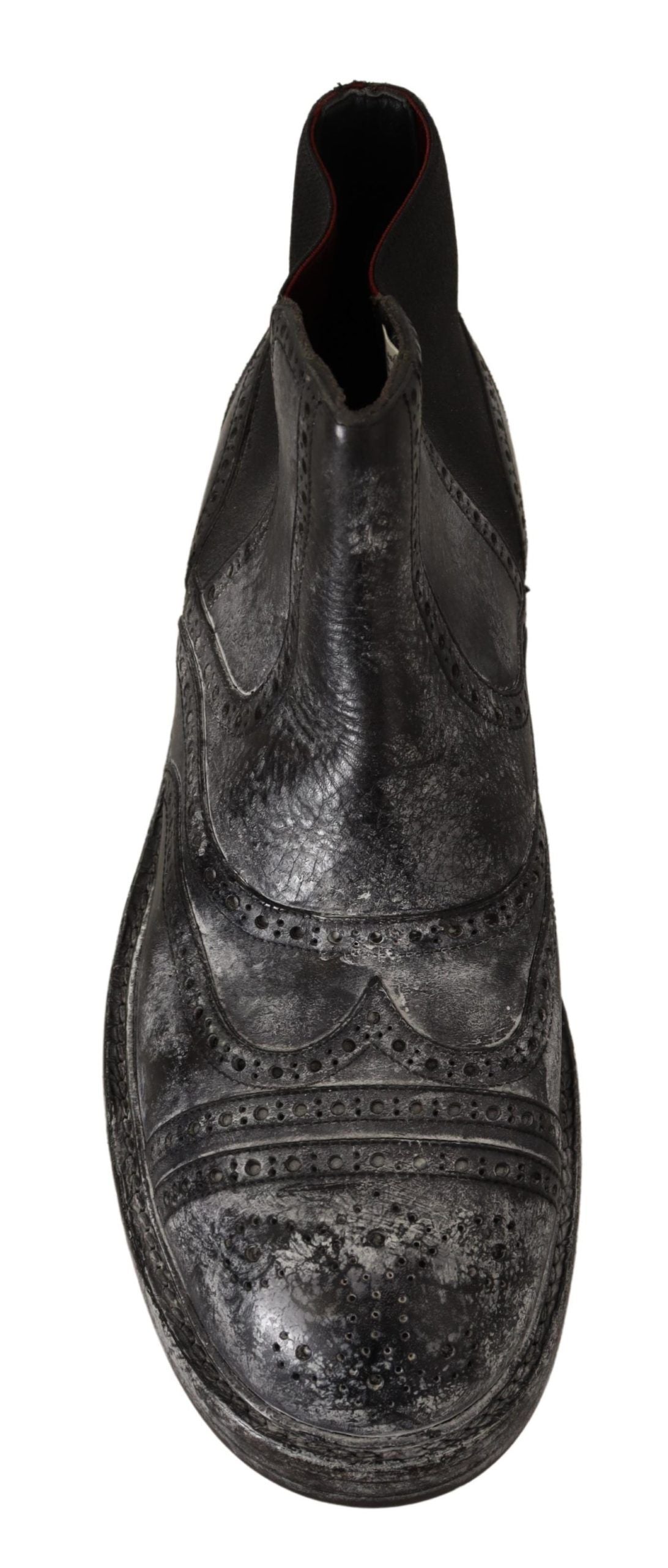 Graue Lederstiefel für Herren