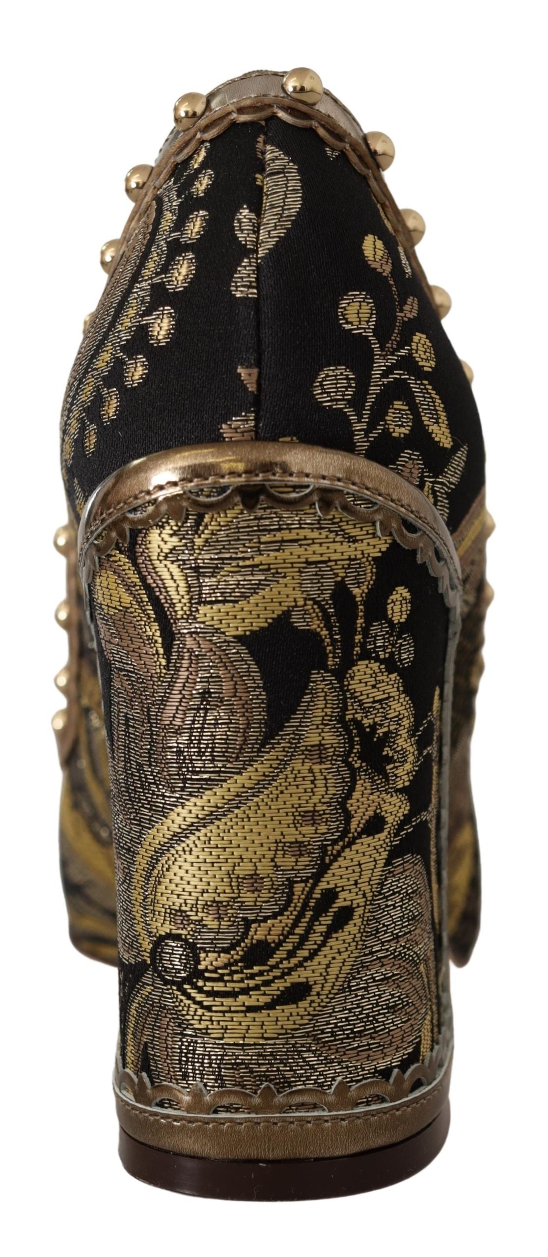 Gold Kristall Quadratische Zehe Brokat Pumps Schuhe