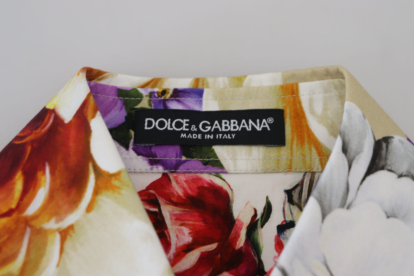 Multicolor Floral Baumwollbluse mit Kragen