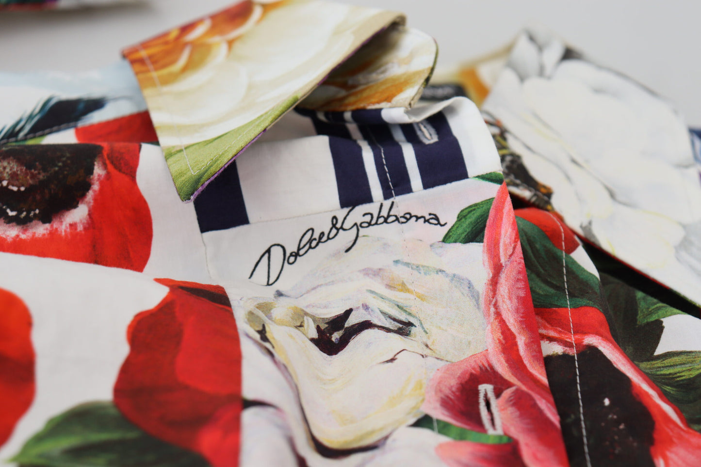 Multicolor Floral Baumwollbluse mit Kragen