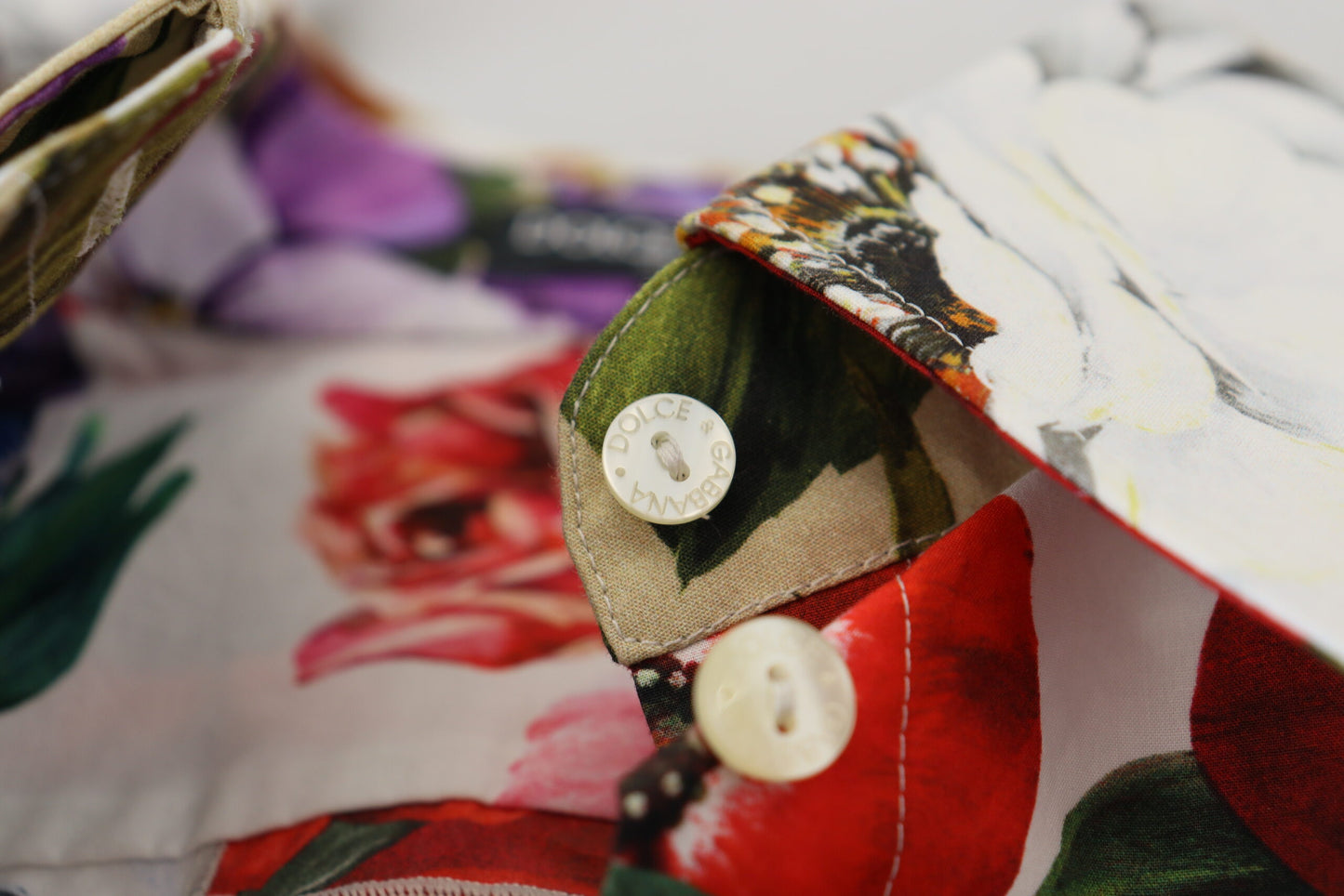 Multicolor Floral Baumwollbluse mit Kragen
