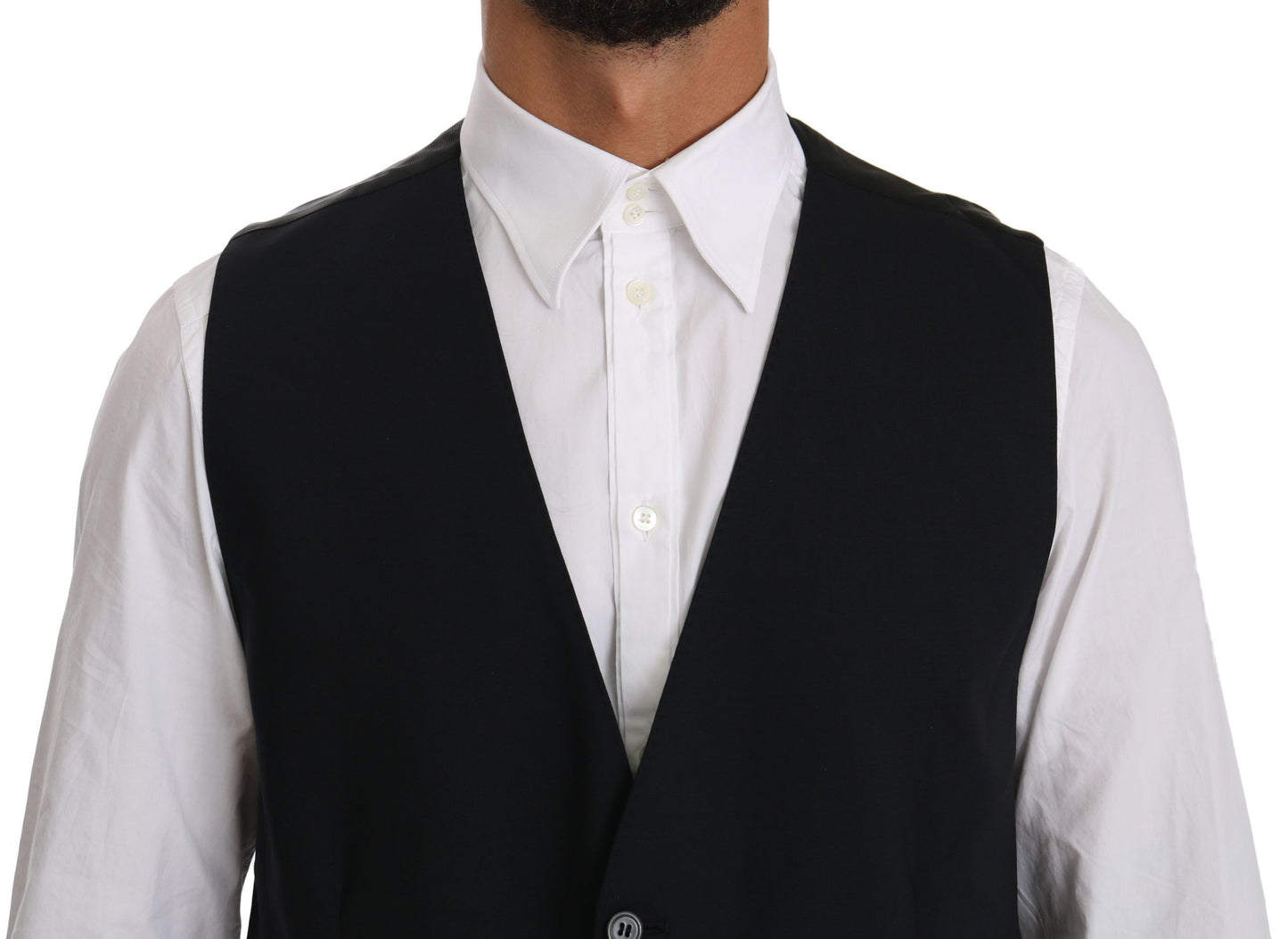 Schwarze Weste Formales Gilet Baumwollweste