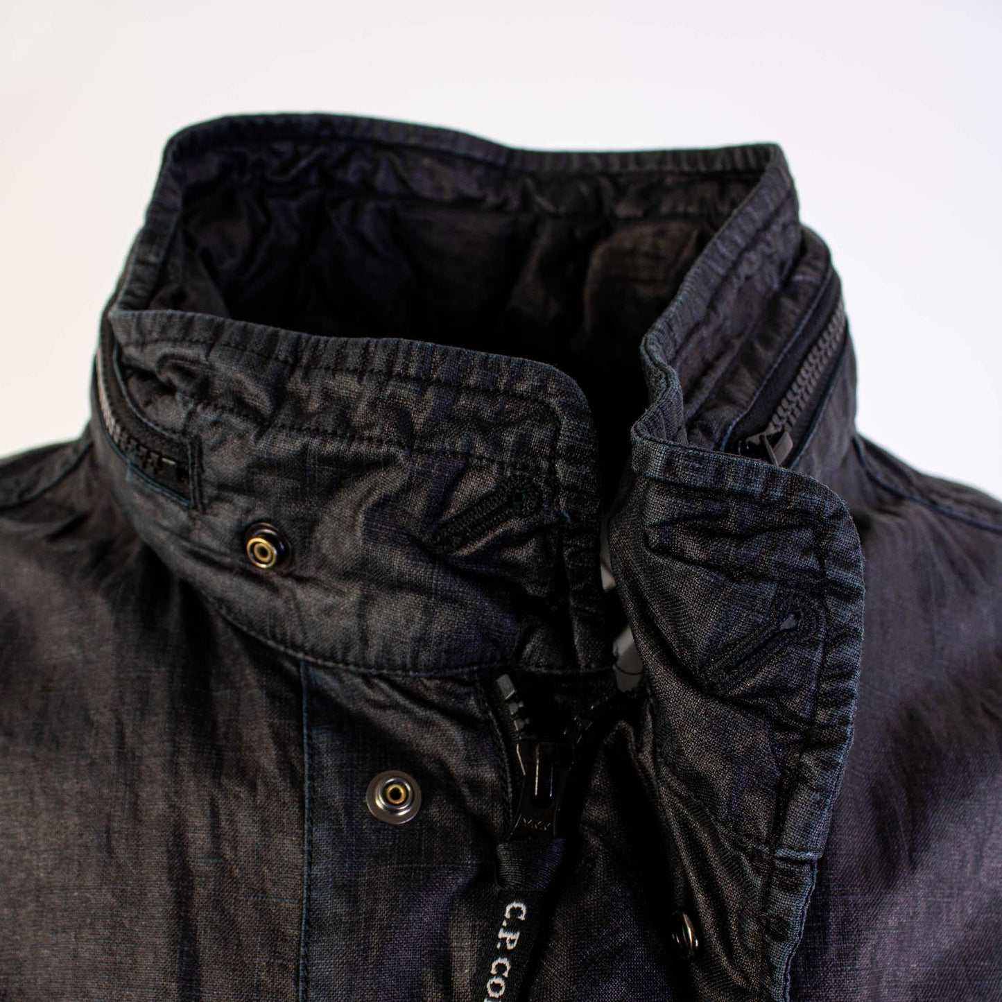 Wachs-Effekt Schwarz C.P. Company Jacke